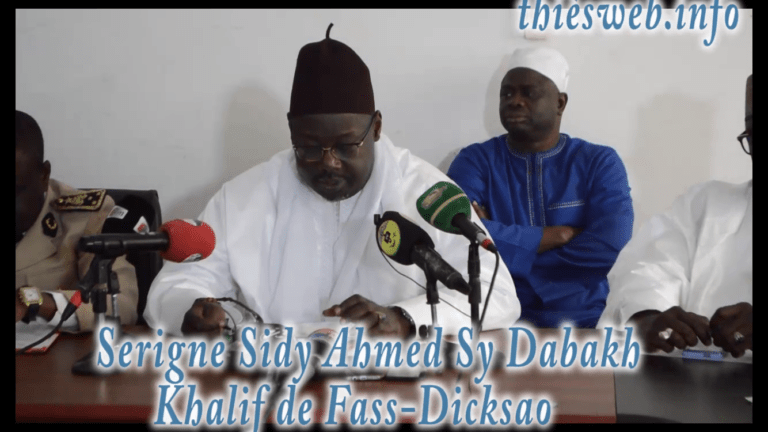 Gamou Fasse Diacksao 2023, L’appel de Serigne Sidy Ahmed Sy Dabakh