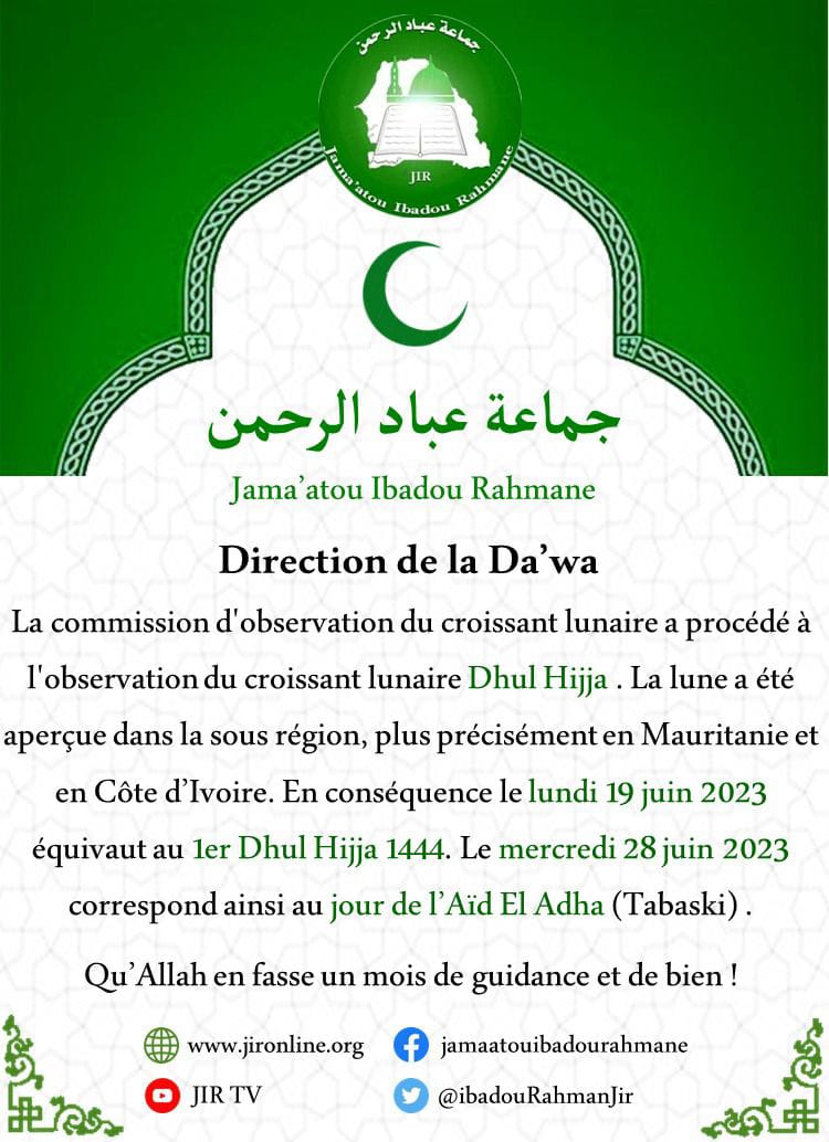 Prière Tabaski 2023 Centre Bilal et sermon de  l’imam Dr Talla Mbengue