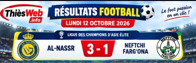 Les résultats des matchs du 12 octobre 2026